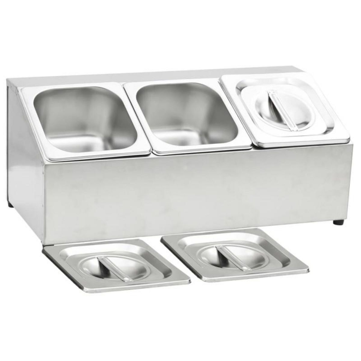 VIDAXL Récipient Gastronorm avec 3 bacs GN 1 6 Acier inoxydable