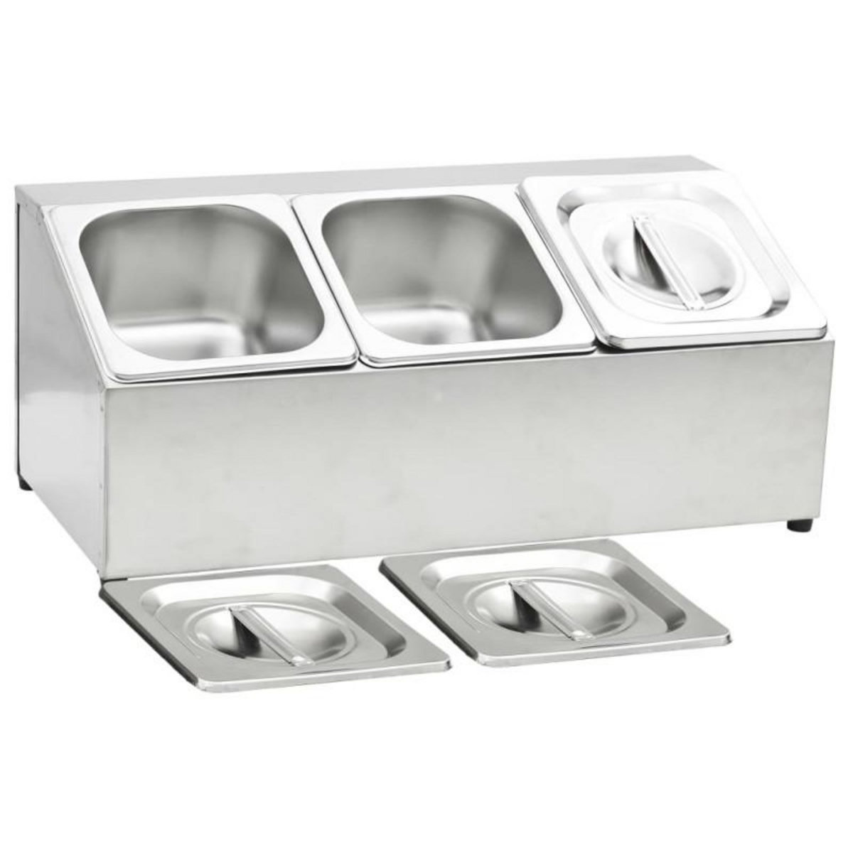 VIDAXL Récipient Gastronorm avec 3 bacs GN 1 6 Acier inoxydable