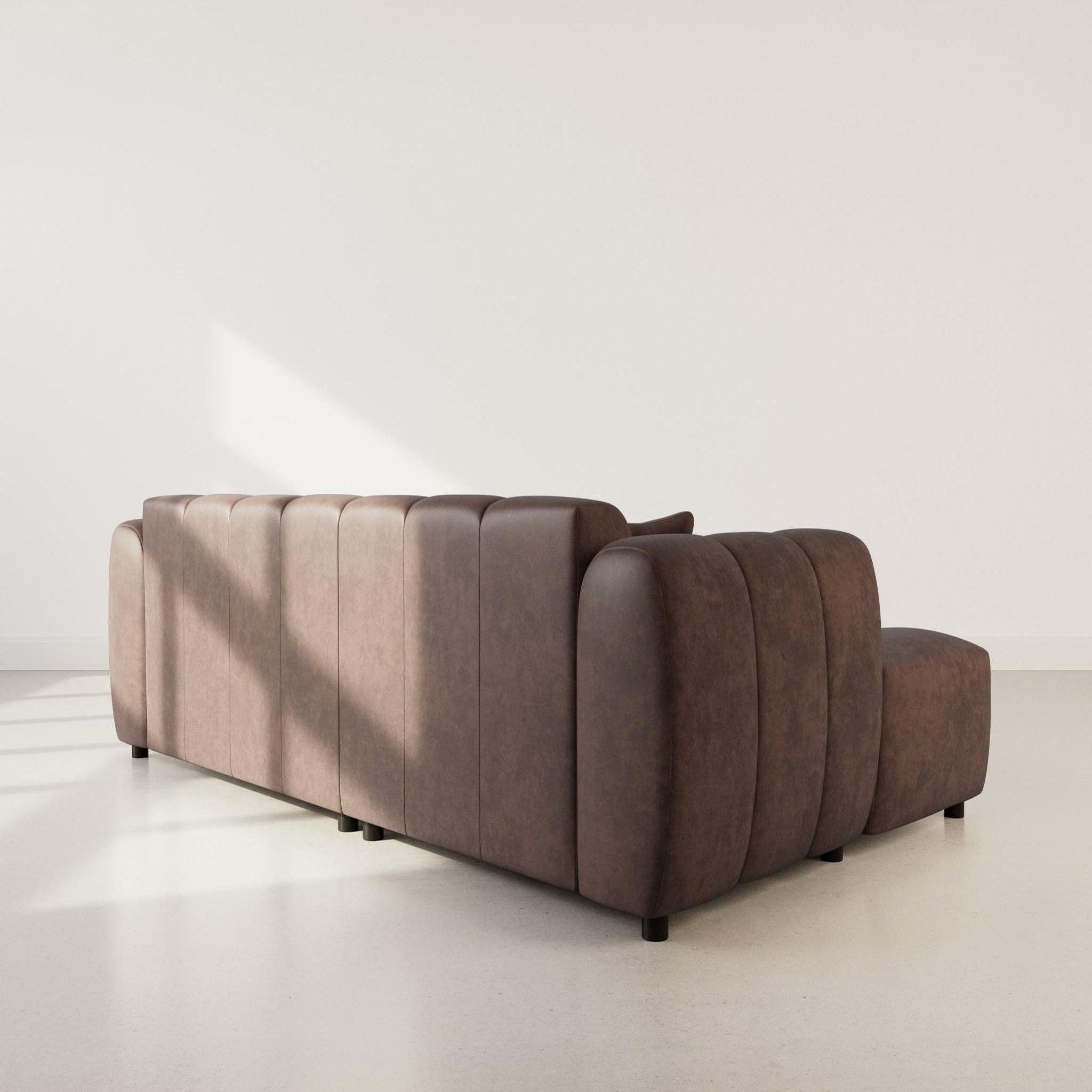 Voir la diapositive 5 : BEST MOBILIER Curtis - canapé d'angle gauche 4 places en simili