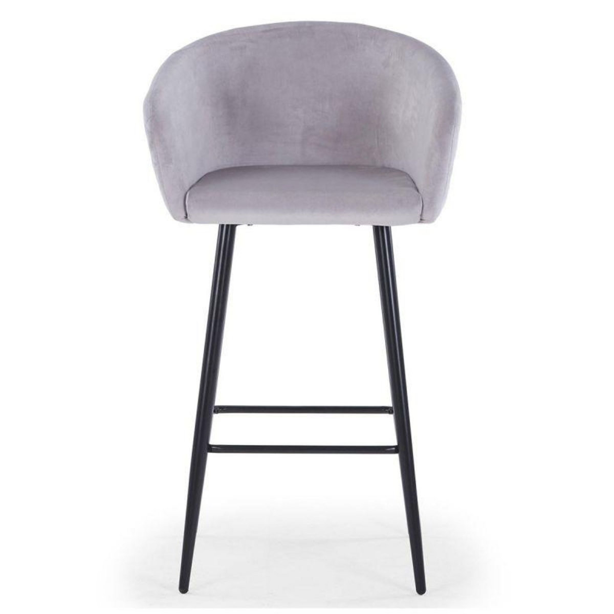 Paris Prix Tabouret de Bar en Velours  Kandi  106cm Argent