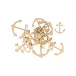 Artemio 30 mini décorations en bois - Ancres de bateau