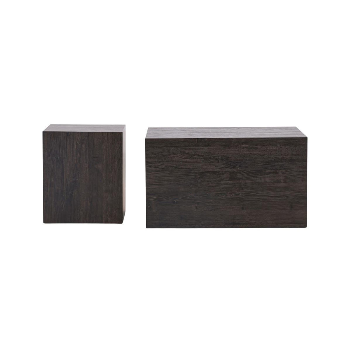 Paris Prix Lot de 2 Tables Basses Effet Bois  York  80cm Marron Foncé