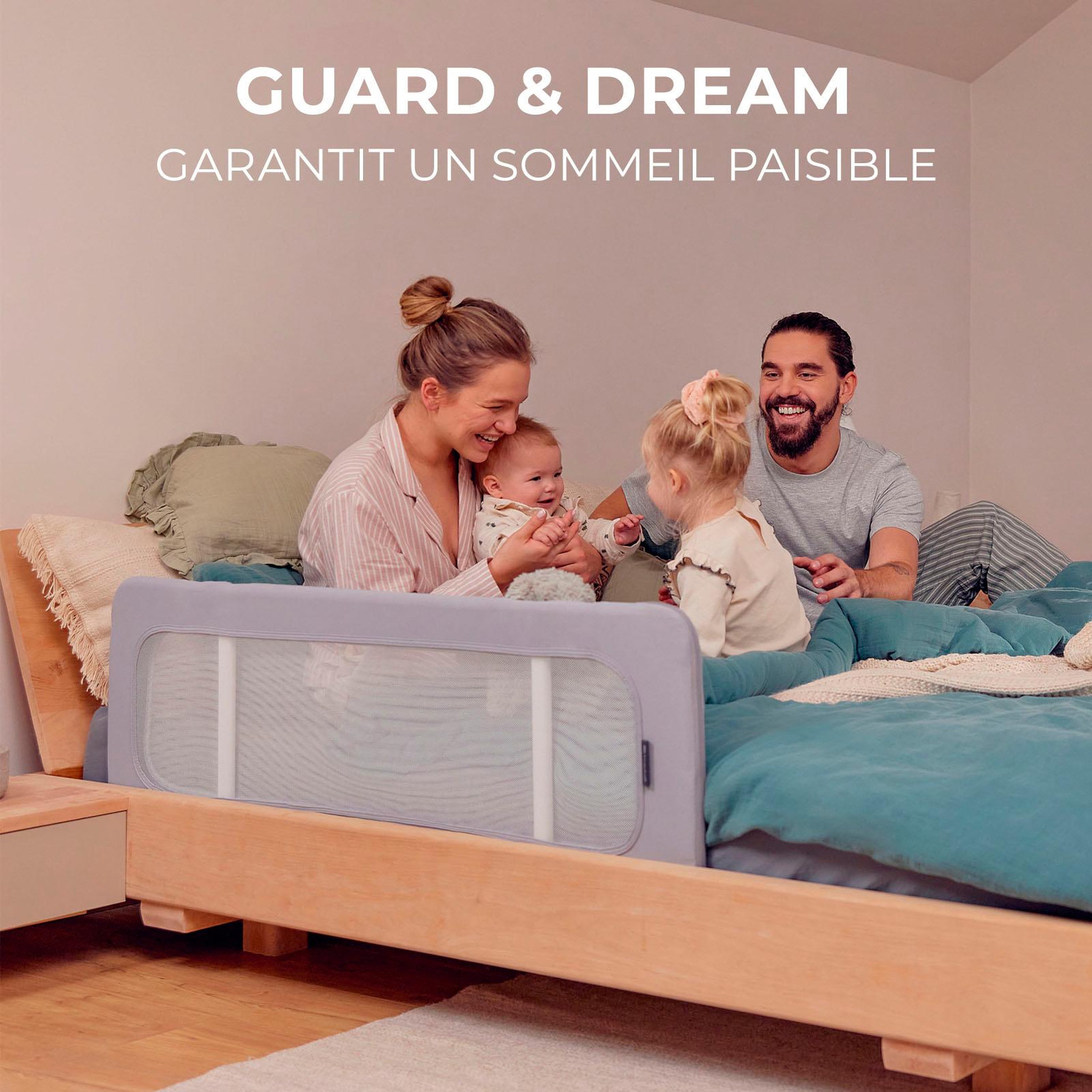 Voir la diapositive 2 : KINDERKRAFT Barrière de lit enfant pliable sécurisée