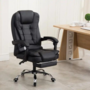 Voir la diapositive 2 : CONCEPT USINE Chaise de bureau massante noir avec repose pieds ELITE
