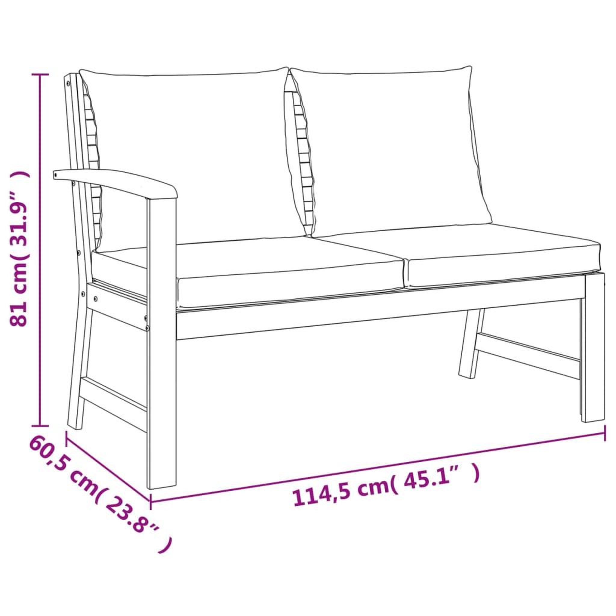 Voir la diapositive 6 : VIDAXL Ensemble a manger de jardin coussins 7 pcs Bois acacia