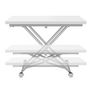 Voir la diapositive 3 : ID MARKET Table basse extensible relevable en table à manger rectangulaire URBANA plateau blanc pied chrome