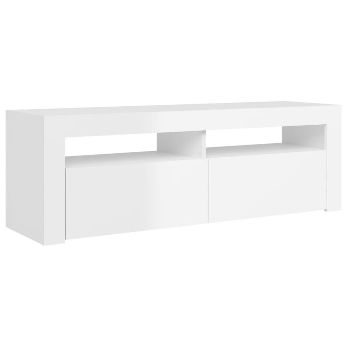 VIDAXL Meuble TV avec lumieres LED blanc brillant 120x35x40 cm