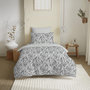 Voir la diapositive 2 : COTON PUR Pack complet housse de couette réversible pour lit 90 x 190 cm Bérengère nuage