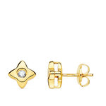 L'ATELIER D'AZUR Boucles d'Oreilles Etoiles Solitaires Diamants de Synthèse 0.10 Carats - Or 18 Carats 750 Jaune