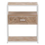 Voir la diapositive 2 : Paris Prix Table d'Appoint 1 Tiroir  Miraza  61cm Naturel & Blanc