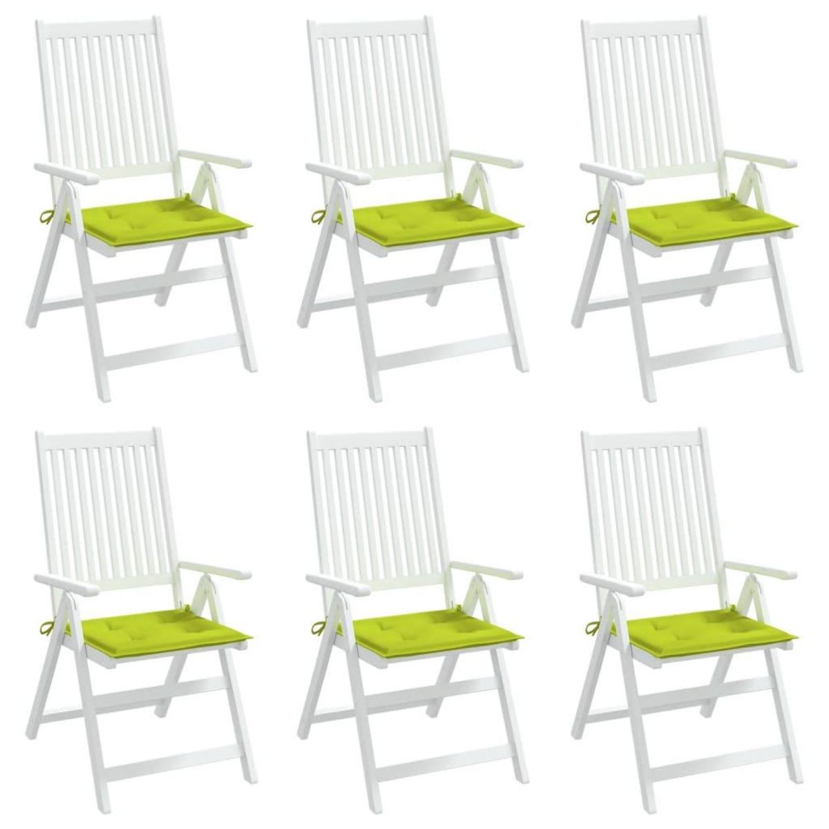 VIDAXL Coussins de chaise de jardin lot de 6 vert vif 50x50x3 cm
