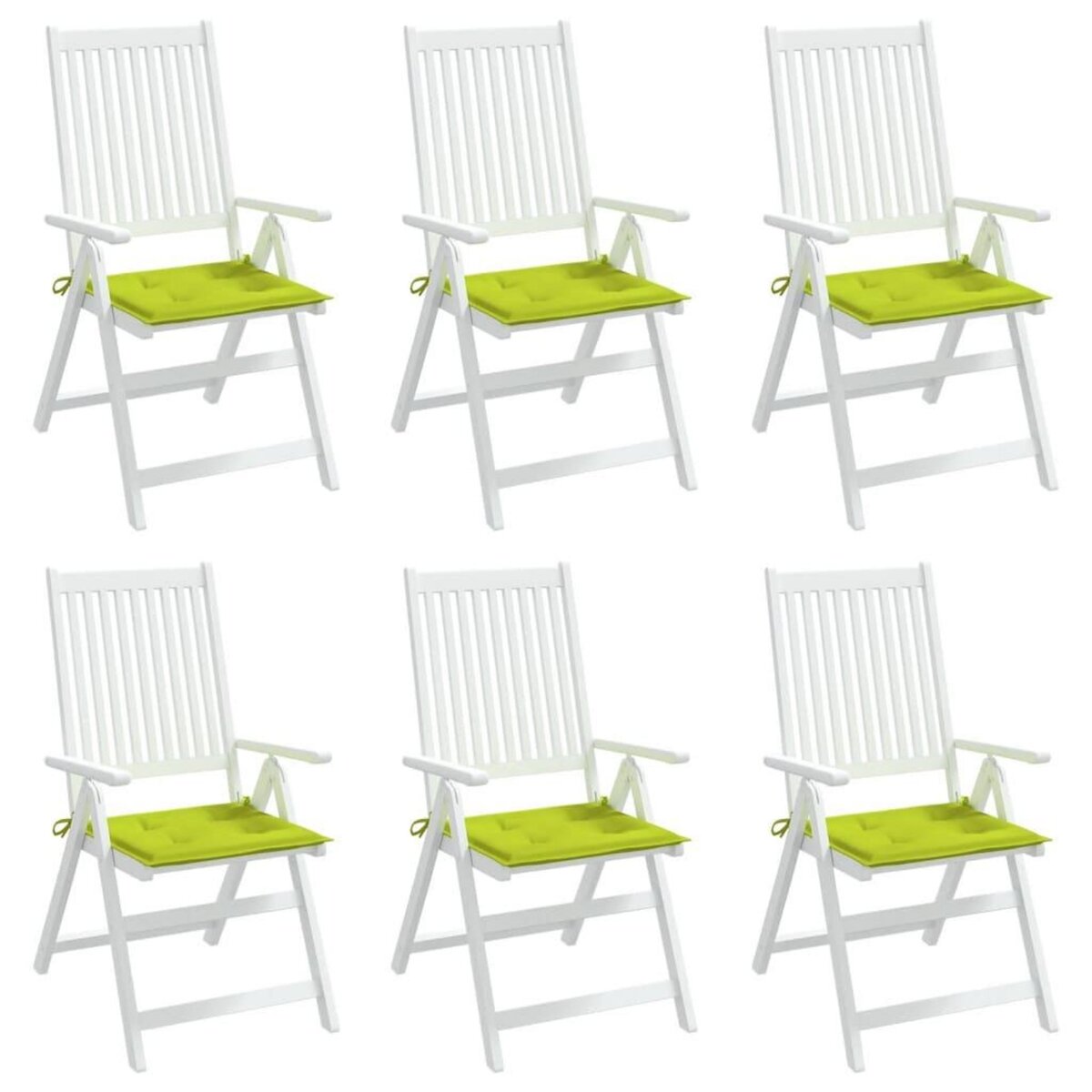 VIDAXL Coussins de chaise de jardin lot de 6 vert vif 50x50x3 cm