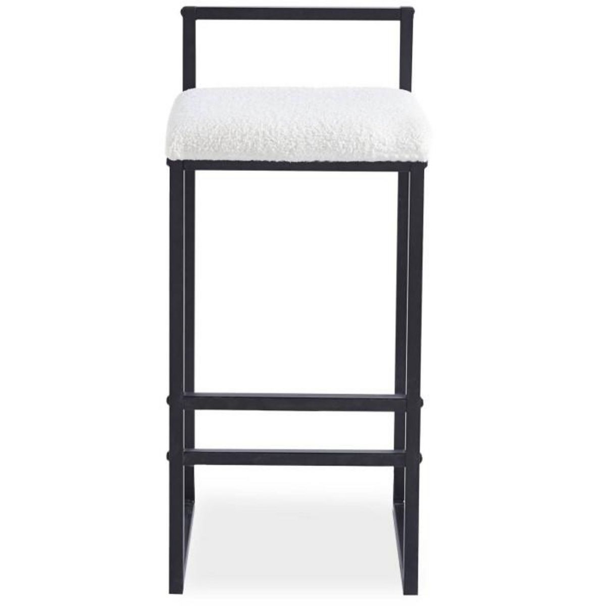 Paris Prix Tabouret de Bar Bouclette  Dakota  80cm Crème & Noir