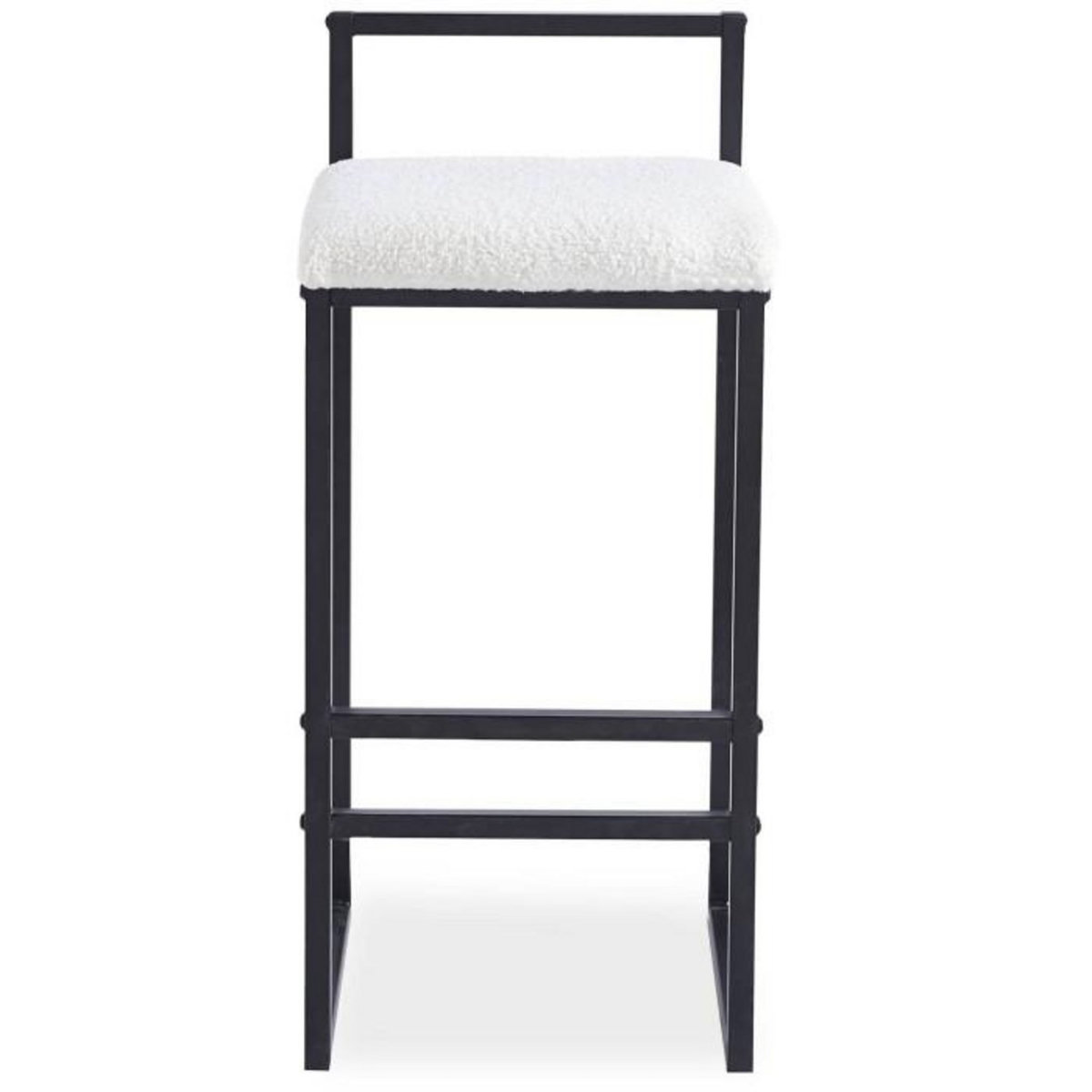 Paris Prix Tabouret de Bar Bouclette  Dakota  80cm Crème & Noir