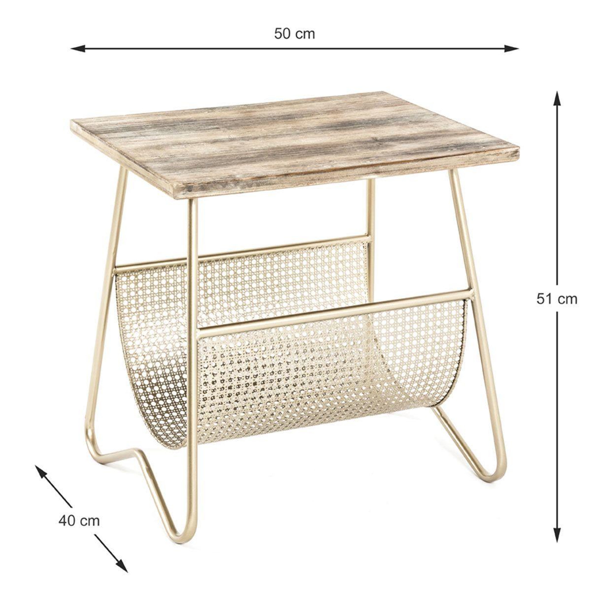 Voir la diapositive 4 : Paris Prix Table d'Appoint Design  Porte Revues  51cm Or