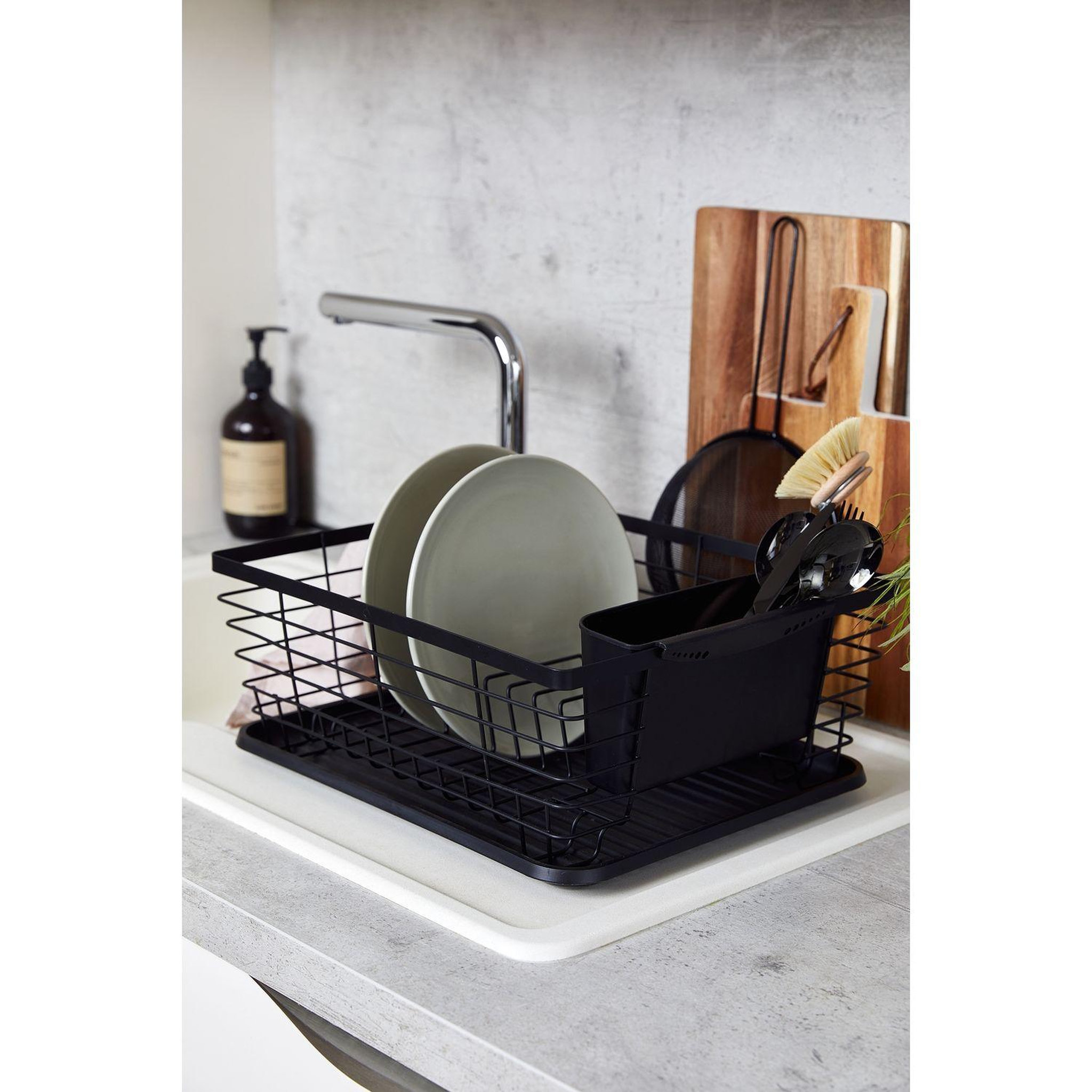 Voir la diapositive 4 : Wenko Egouttoir à vaisselle avec bac design métal Drip - Noir