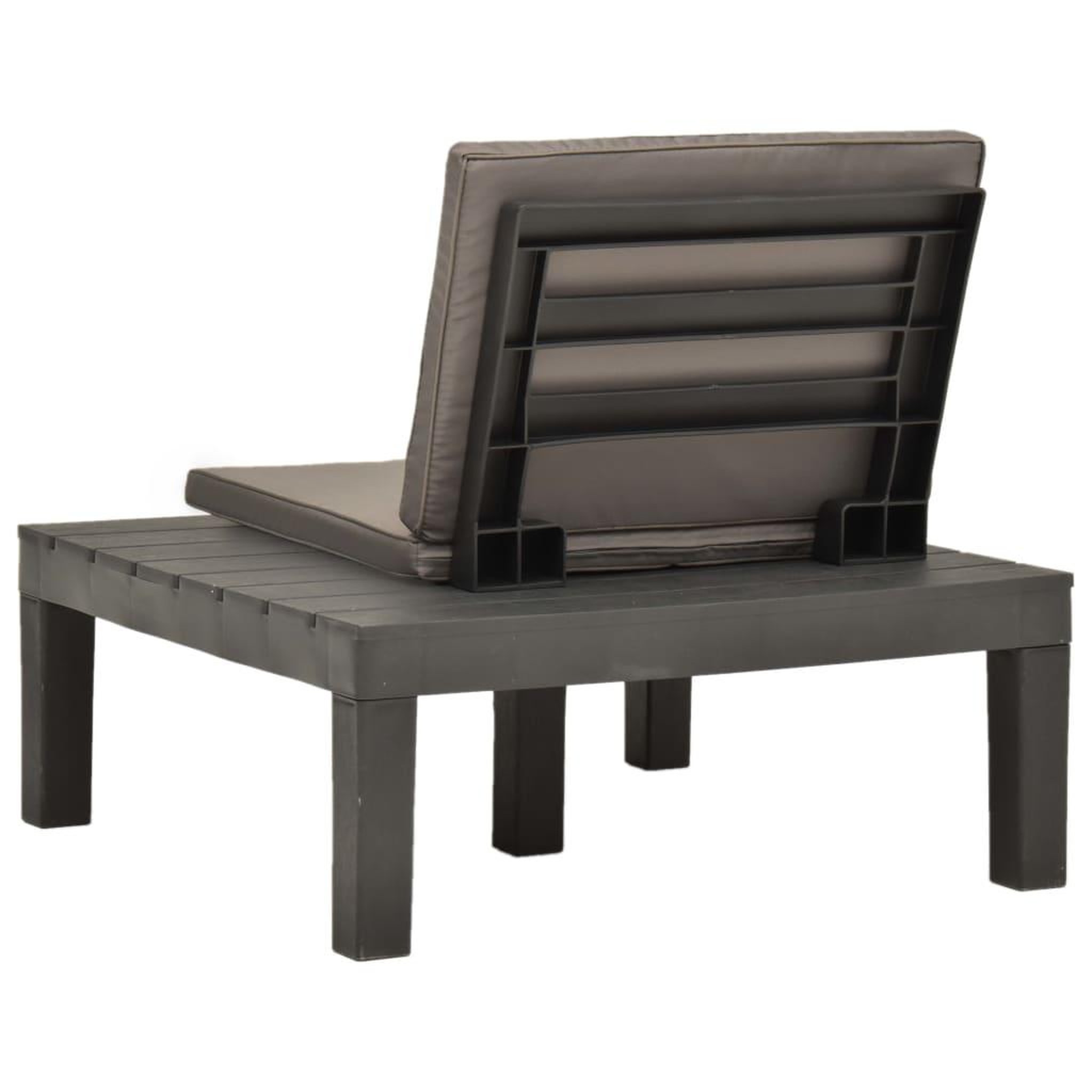 Voir la diapositive 5 : VIDAXL Chaises de salon de jardin et coussins 4pc Plastique Anthracite