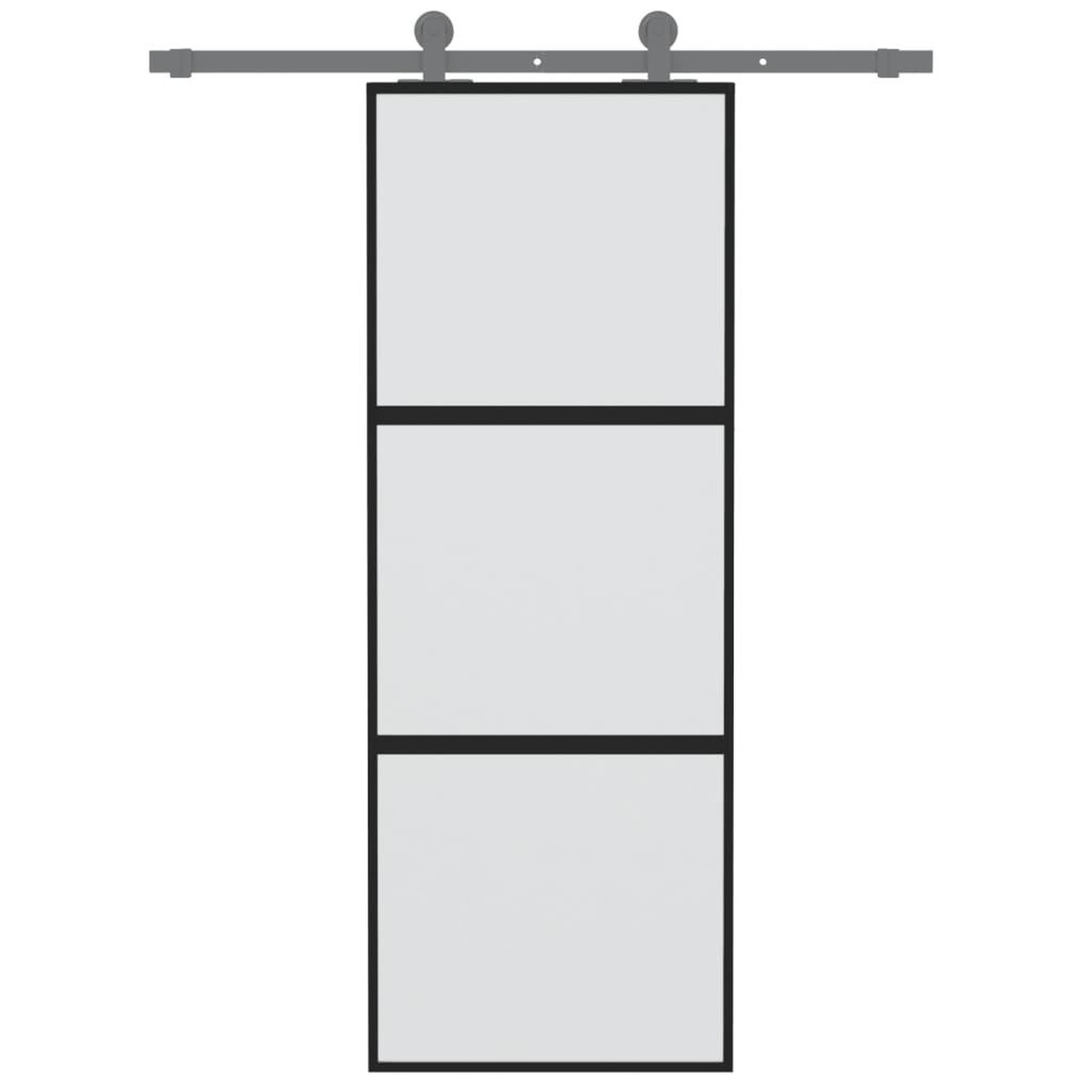 Voir la diapositive 3 : VIDAXL Porte coulissante noir 76x205 cm verre trempe aluminium