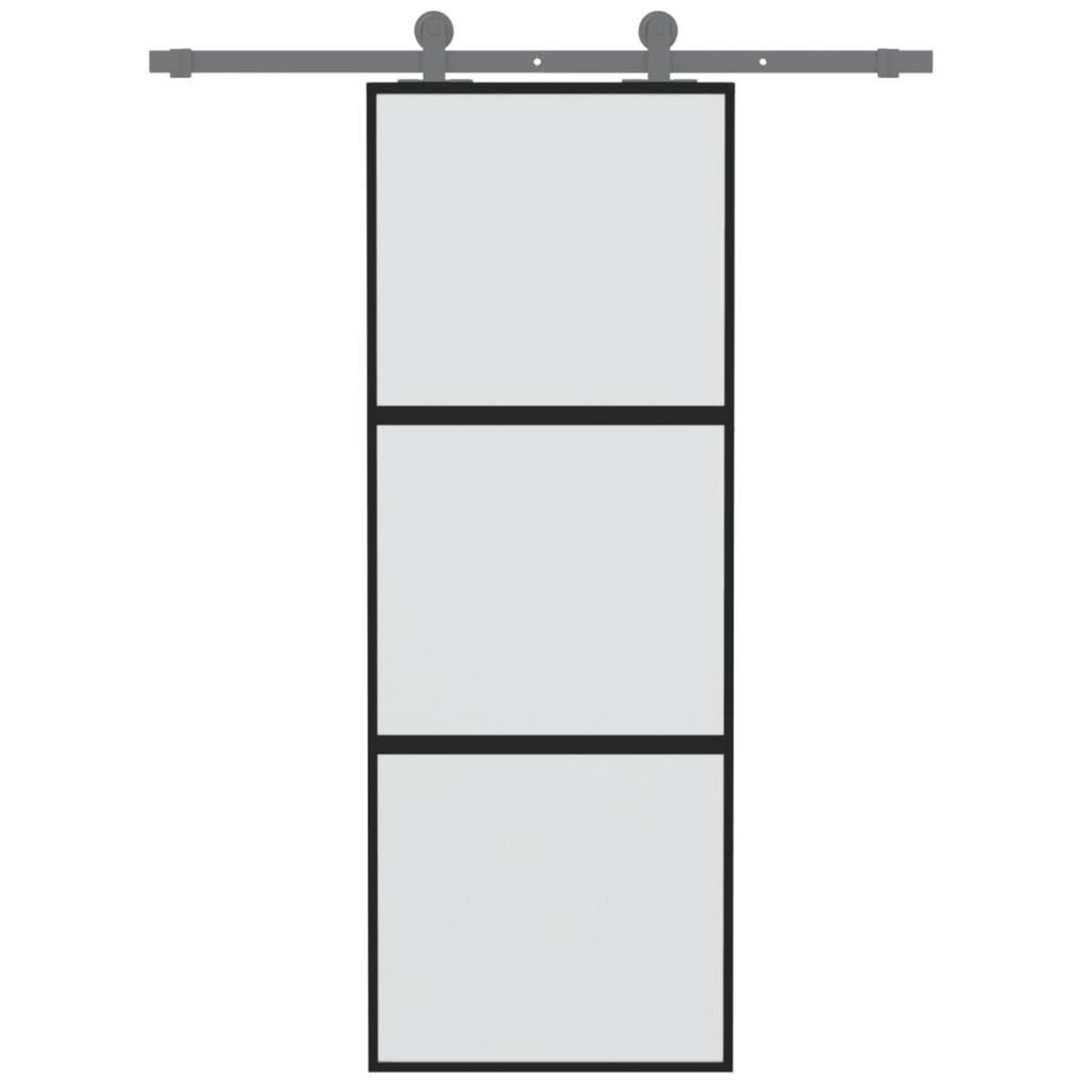 VIDAXL Porte coulissante noir 76x205 cm verre trempe aluminium