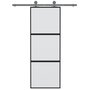 Voir la diapositive 3 : VIDAXL Porte coulissante noir 76x205 cm verre trempe aluminium