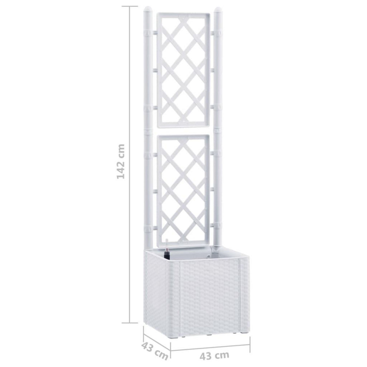 VIDAXL Lit sureleve de jardin et treillis et systeme d'arrosage Blanc