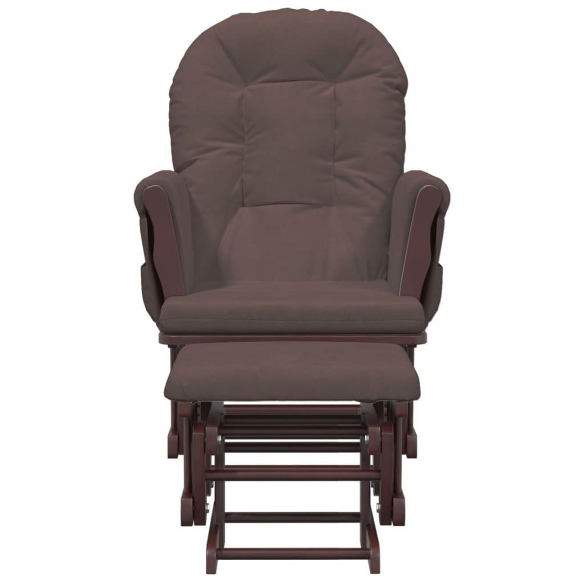 VIDAXL Chaise berçante avec repose-pied Marron Tissu