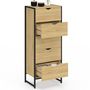 Voir la diapositive 4 : ID MARKET Chiffonnier 5 tiroirs DETROIT 45 cm commode semainier design industriel
