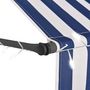 Voir la diapositive 4 : VIDAXL Auvent manuel retractable avec LED 150 cm Bleu et blanc