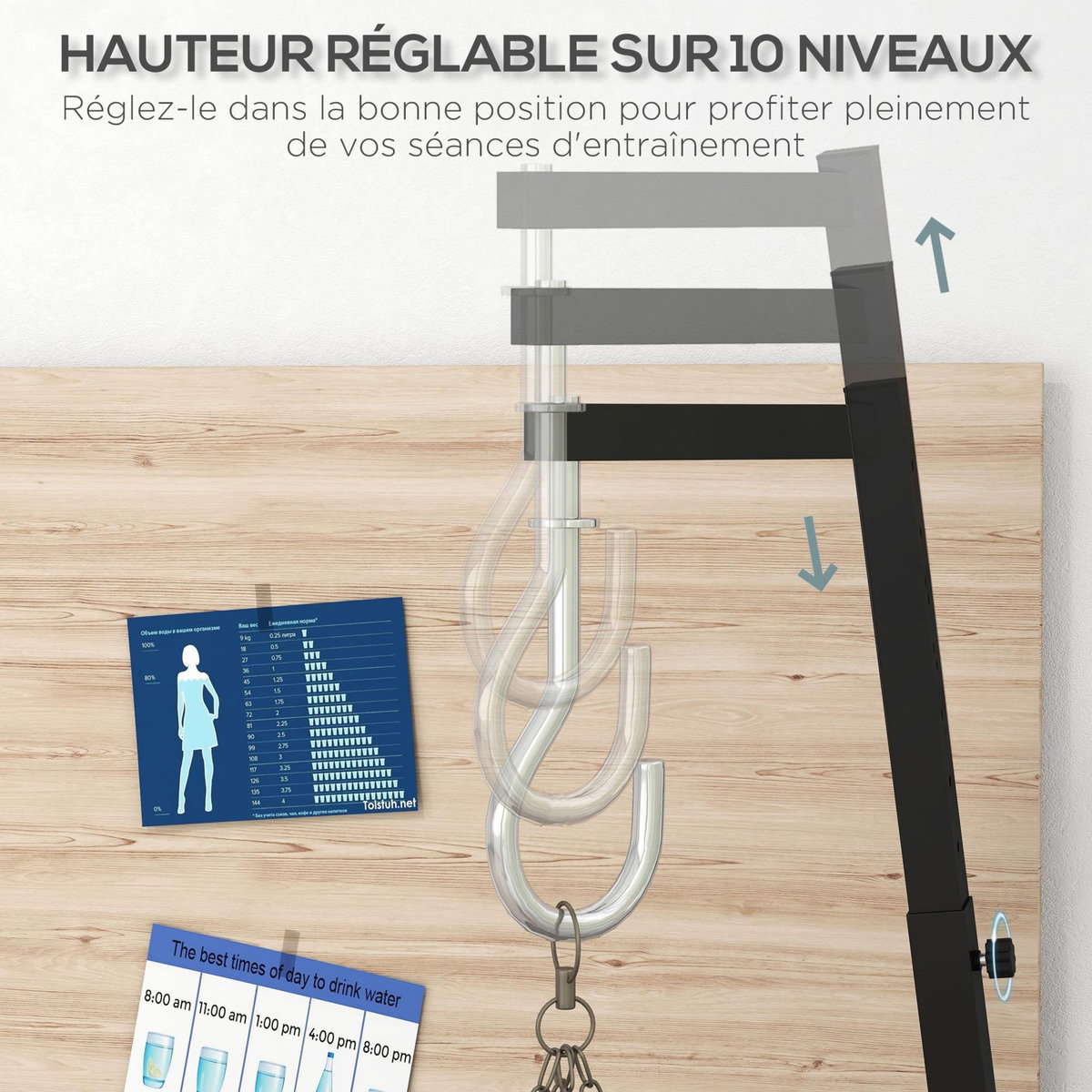 HOMCOM Support sac de frappe sur pied - hauteur réglable, pliable, à lester - charge max. 60 Kg - acier noir