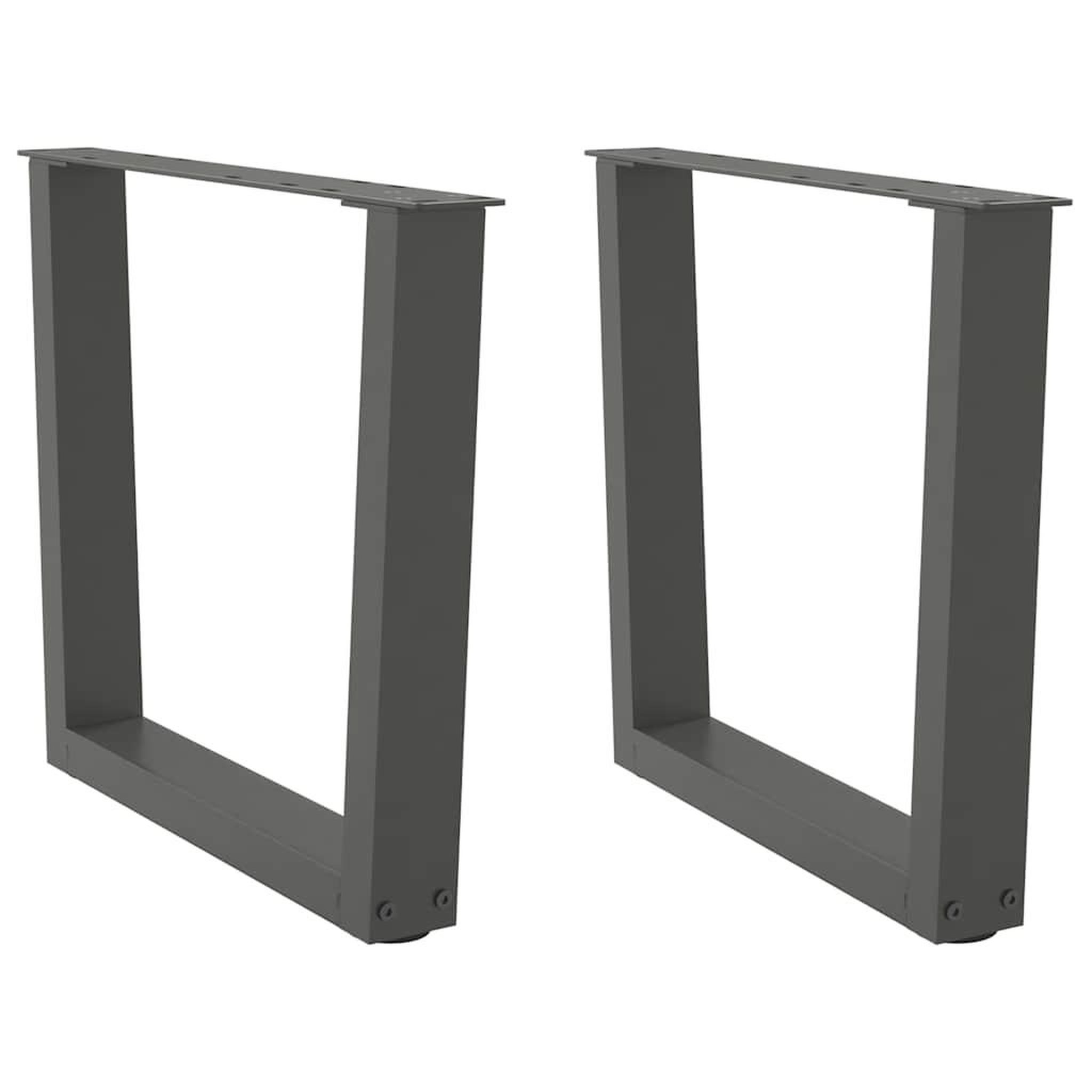 VIDAXL Pieds de table a manger en forme de V 2 pcs anthracite acier