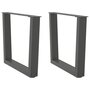 Voir la diapositive 1 : VIDAXL Pieds de table a manger en forme de V 2 pcs anthracite acier