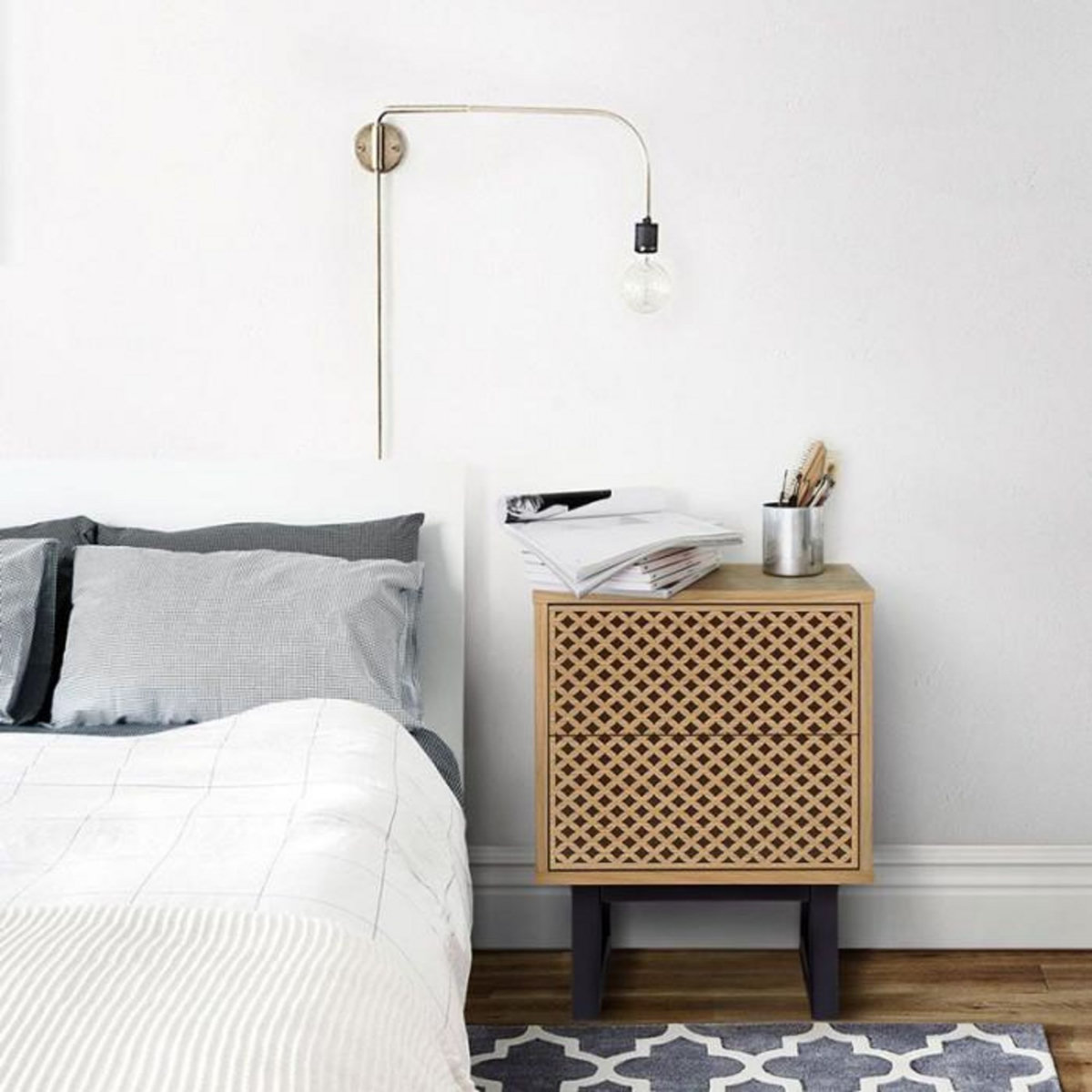 Paris Prix Table de Chevet Design en Bois  Camden  53cm Naturel