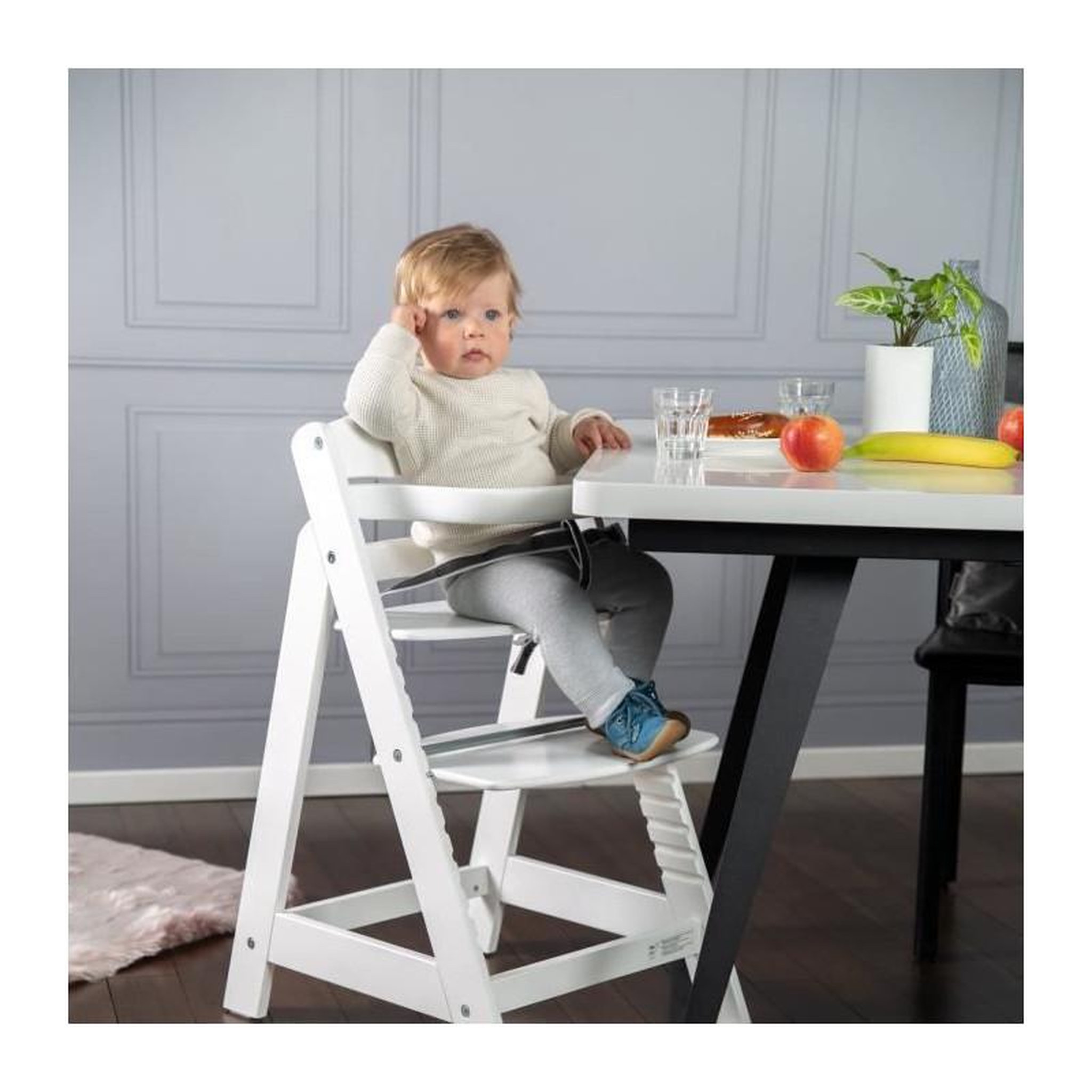 Voir la diapositive 2 : Roba Chaise Haute Évolutive Sit Up III en Bois - ROBA - Réglable en Hauteur - Blanc