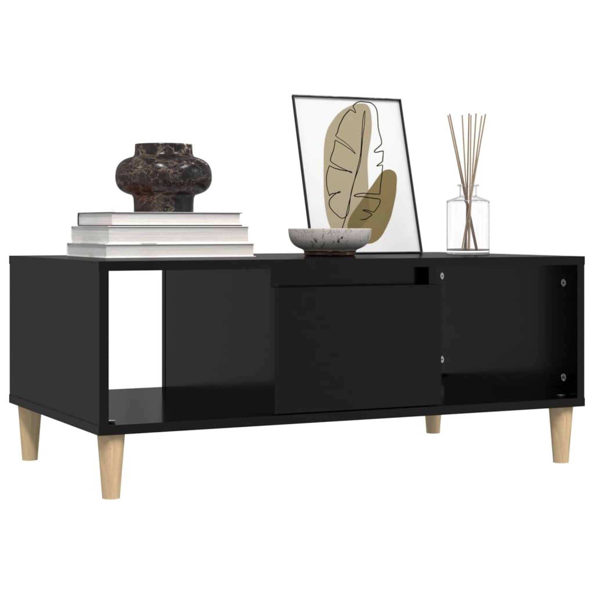 Voir la diapositive 4 : VIDAXL Table basse Noir 90x50x36,5 cm Bois d'ingenierie