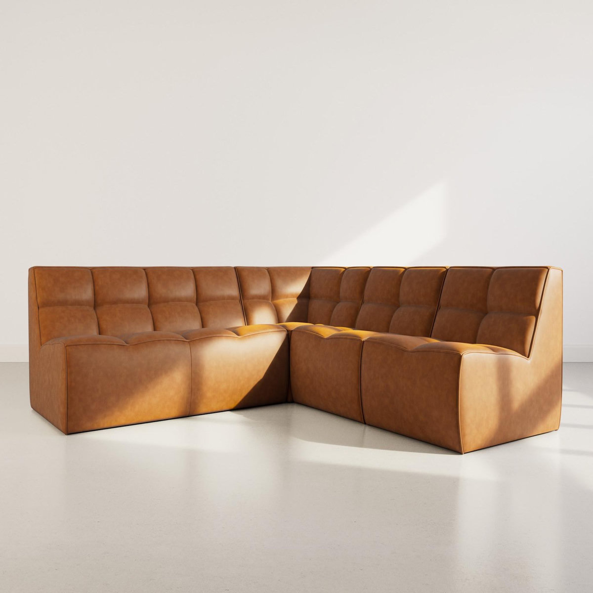 LISA DESIGN Alya - canapé modulable d'angle réversible 5 places en simili