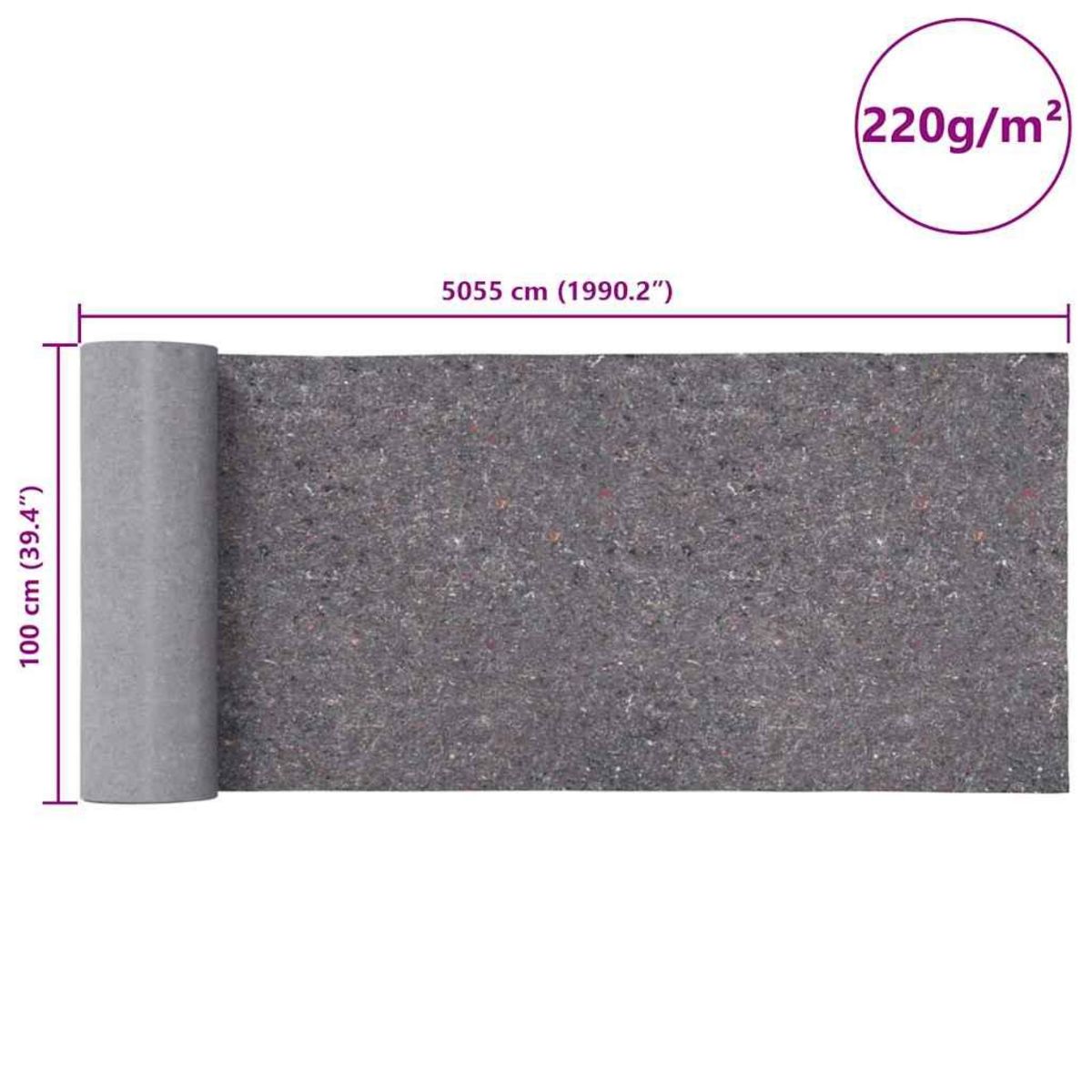 VIDAXL Bache de protection contre peinture 5055 cm 220 g/m² gris