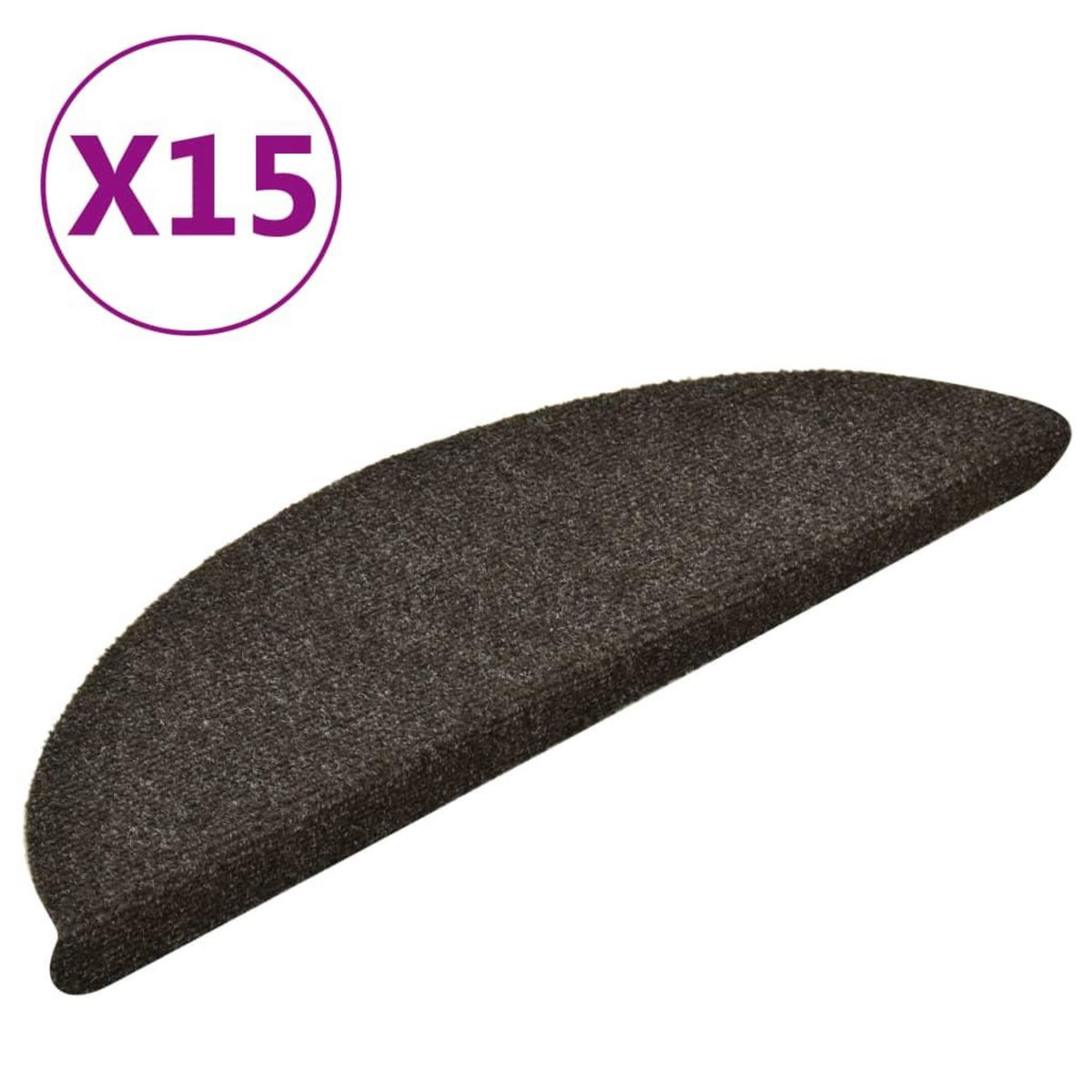 VIDAXL Tapis d'escalier autocollants 15 pcs anthracite 56x17x3 cm