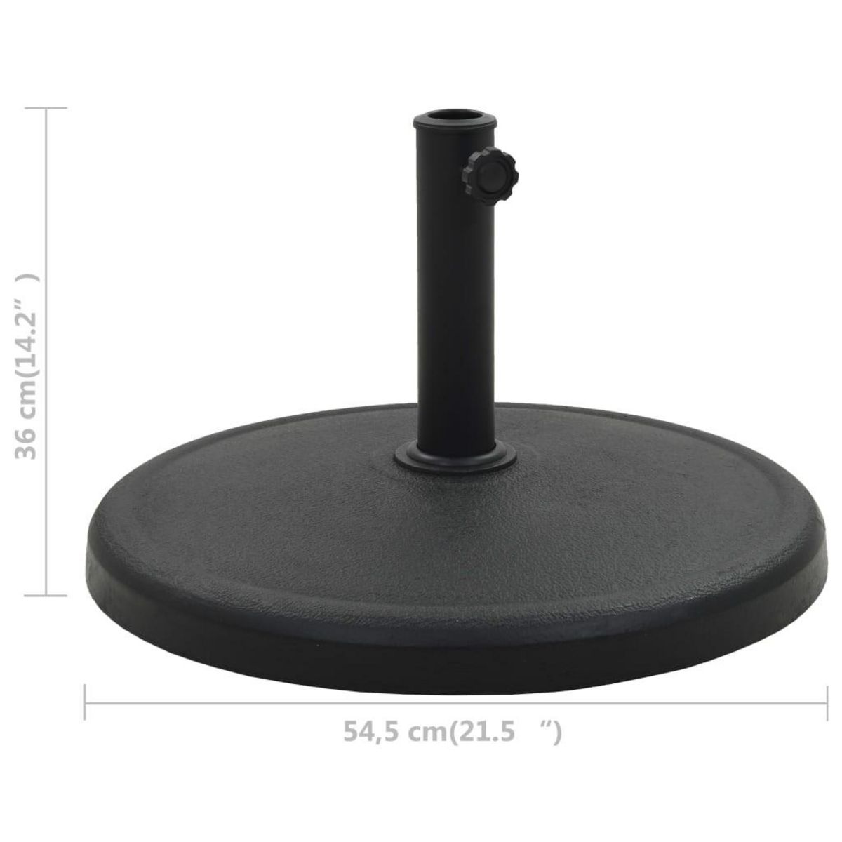 VIDAXL Socle rond de parasol Polyresine 19 kg Noir