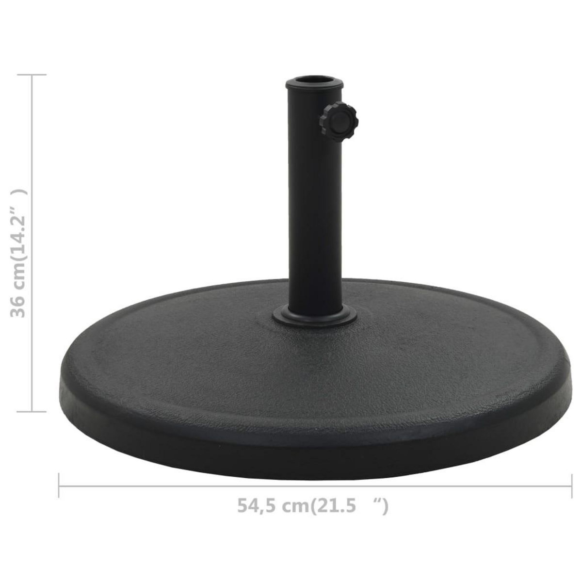 VIDAXL Socle rond de parasol Polyresine 19 kg Noir
