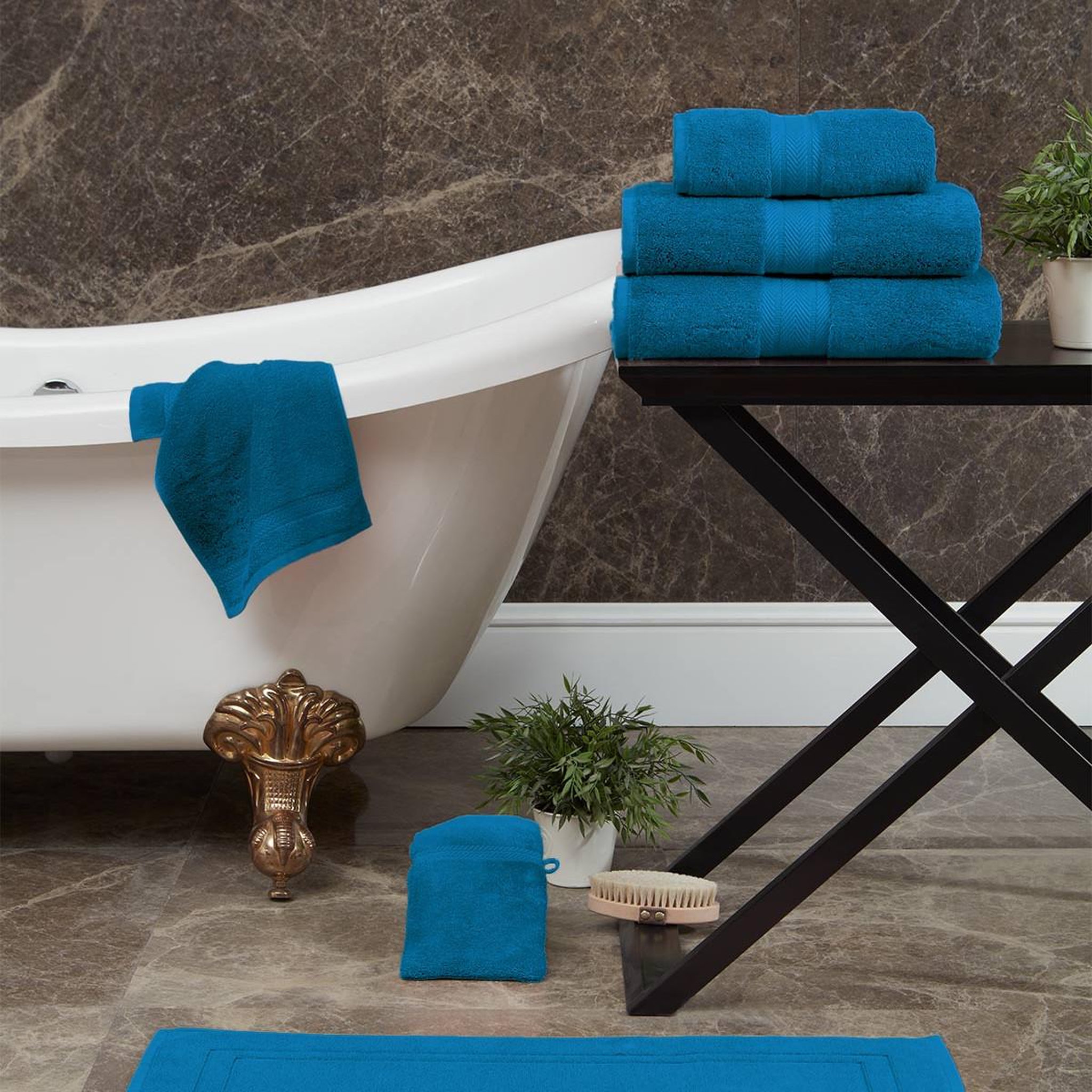 Voir la diapositive 4 : Sensei Maison Maxi drap de bain 550 g/m² LUXURY - 100x150 cm