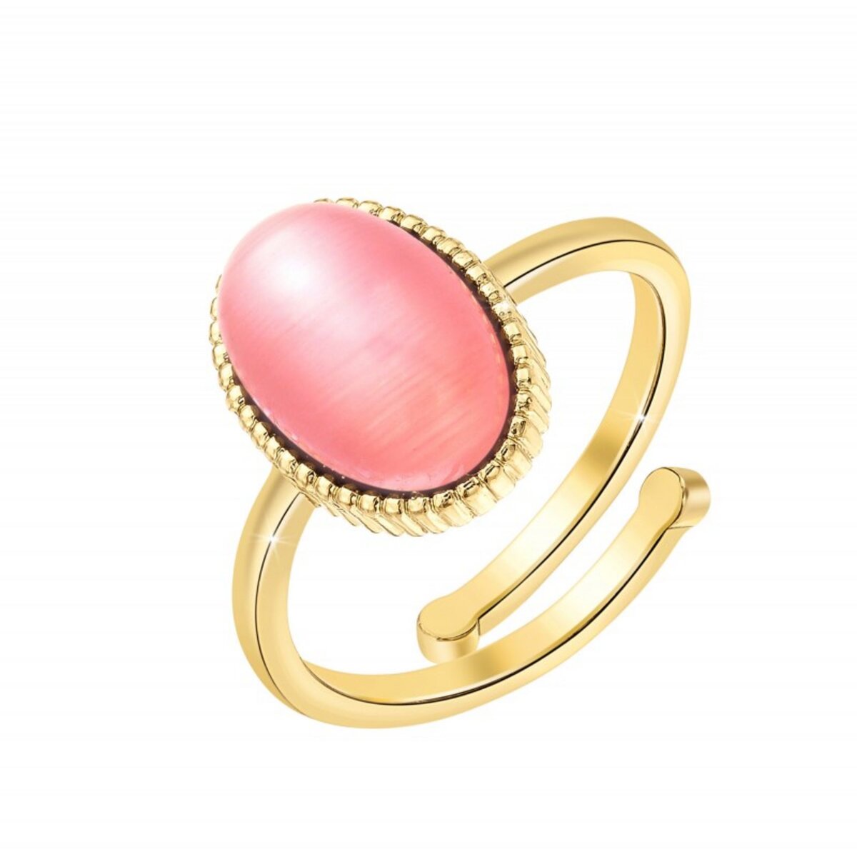 Bague ajustable SC Boh me orn e d un quartz rose pas cher Auchan