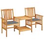 Voir la diapositive 1 : VIDAXL Chaises de jardin avec table a the et coussins Acacia solide