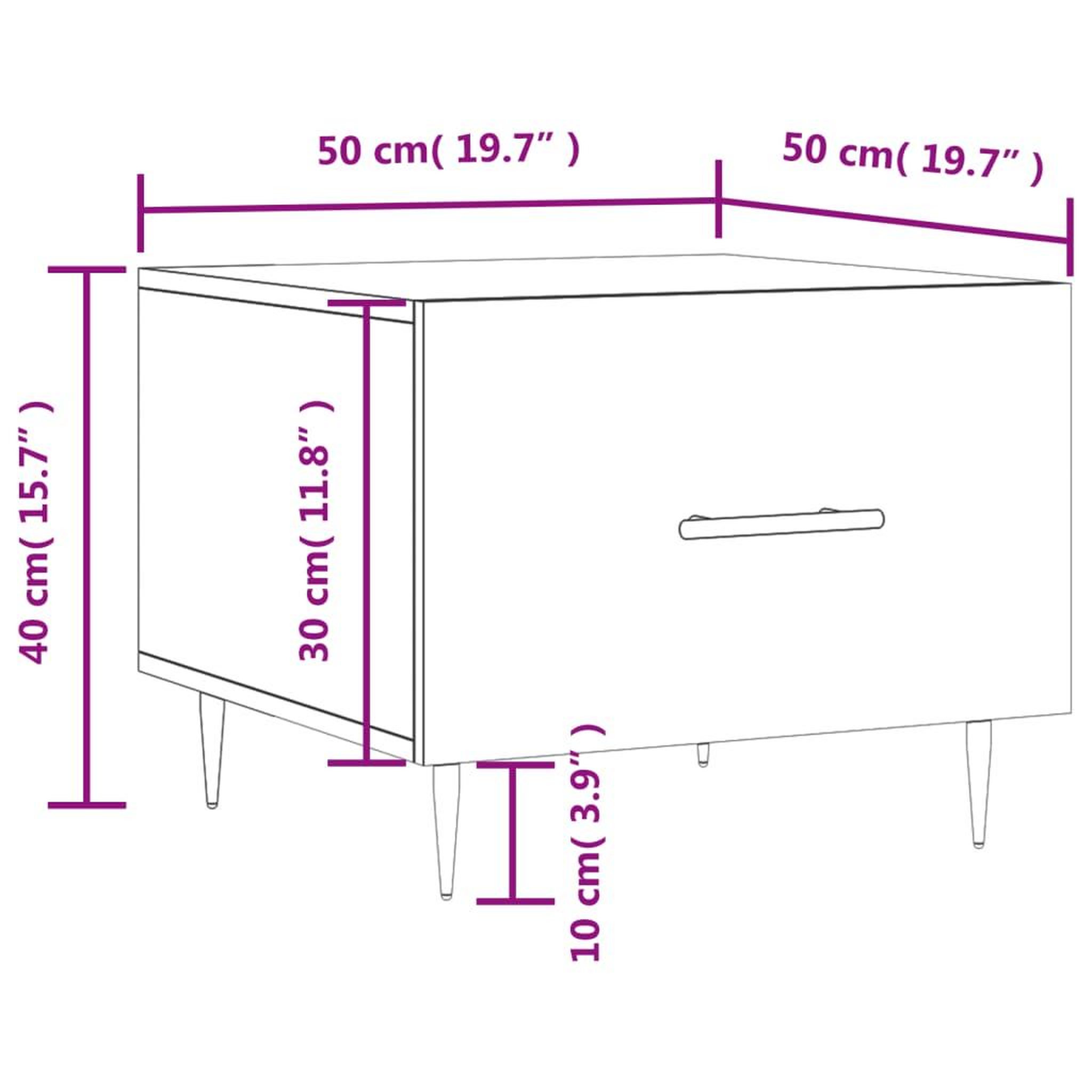 Voir la diapositive 6 : VIDAXL Table basse Chene fume 50x50x40 cm Bois d'ingenierie