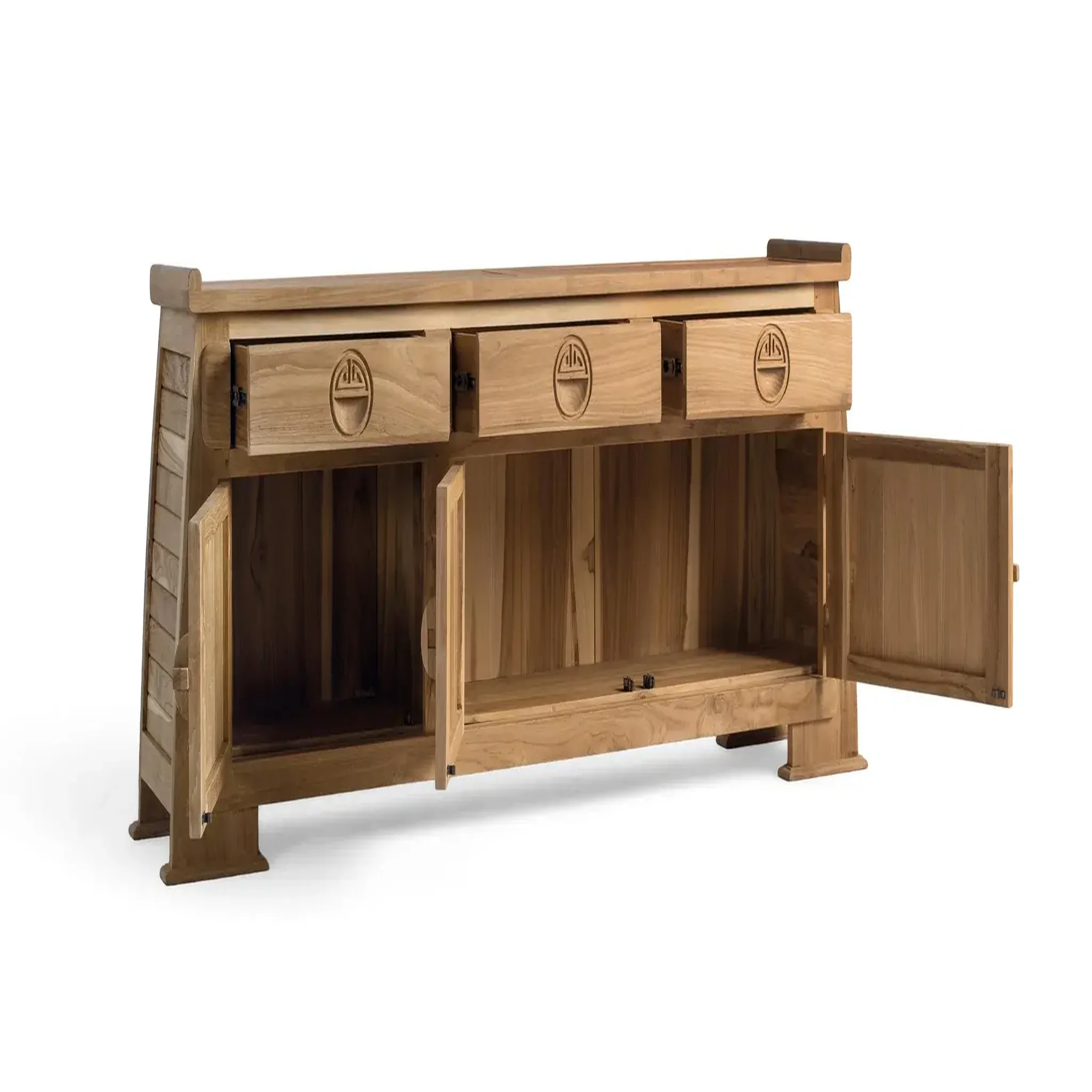 Voir la diapositive 2 : GINER Y COLOMER SL Meuble tv en bois de teck 170 cm style colonial oriental