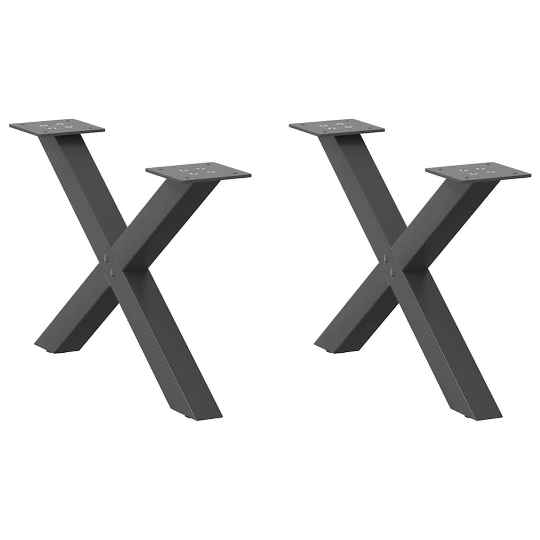 Voir la diapositive 1 : VIDAXL Pieds de table basse forme de X 2 pcs anthracite 50x(30-31) cm