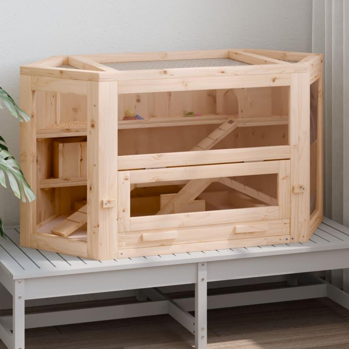 VIDAXL Cage a hamster 80x40x43 cm bois massif de sapin