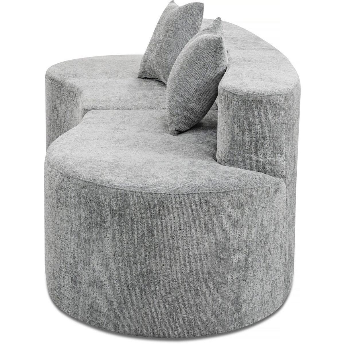 Habitat et Jardin Canapé virgule en tissu texturé  Avola  - 3 places - Gris