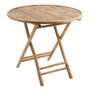 Voir la diapositive 1 : Paris Prix Table de Jardin Pliable  Bambou  90cm Naturel