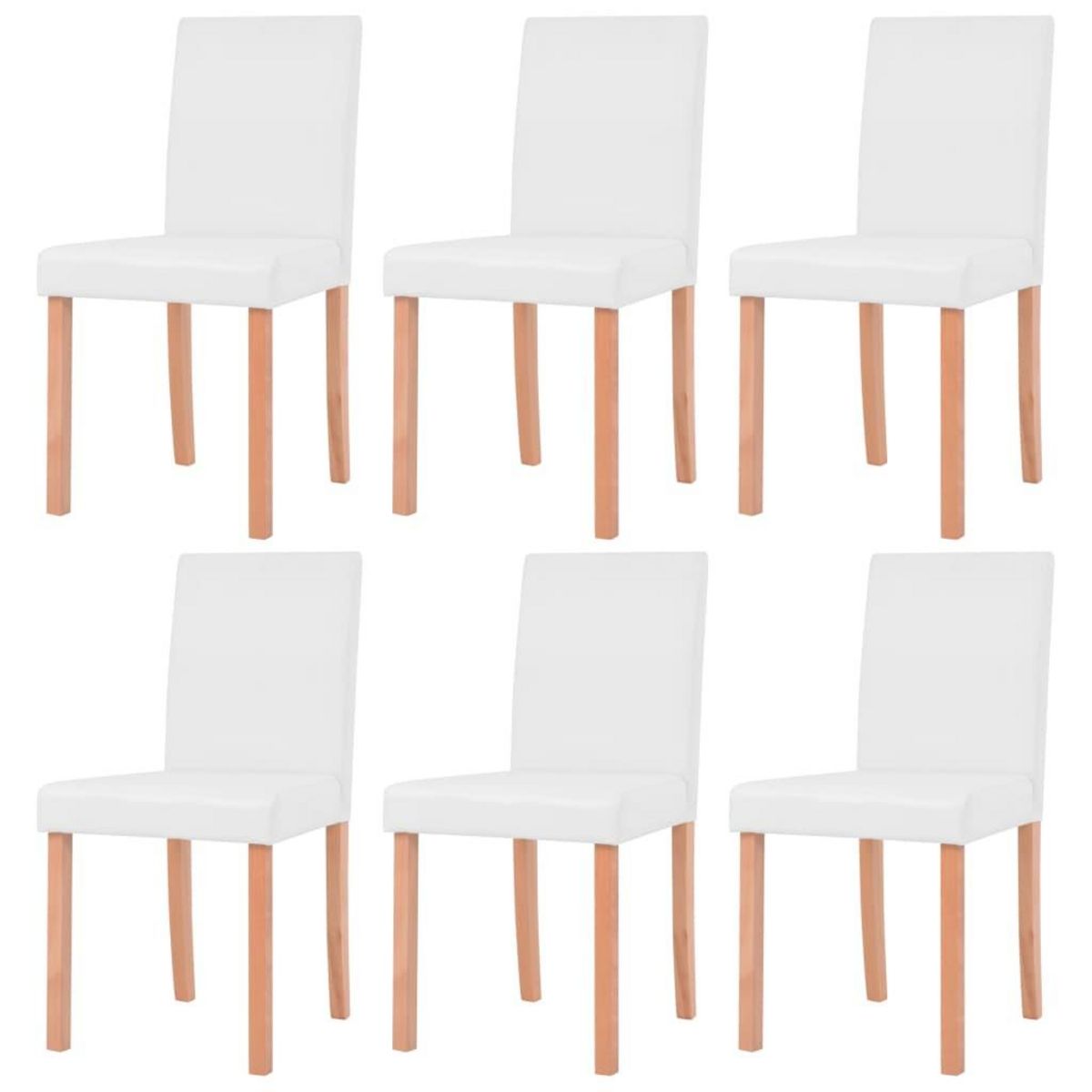 VIDAXL Table et chaises 7 pcs Cuir synthetique Chene Couleur creme