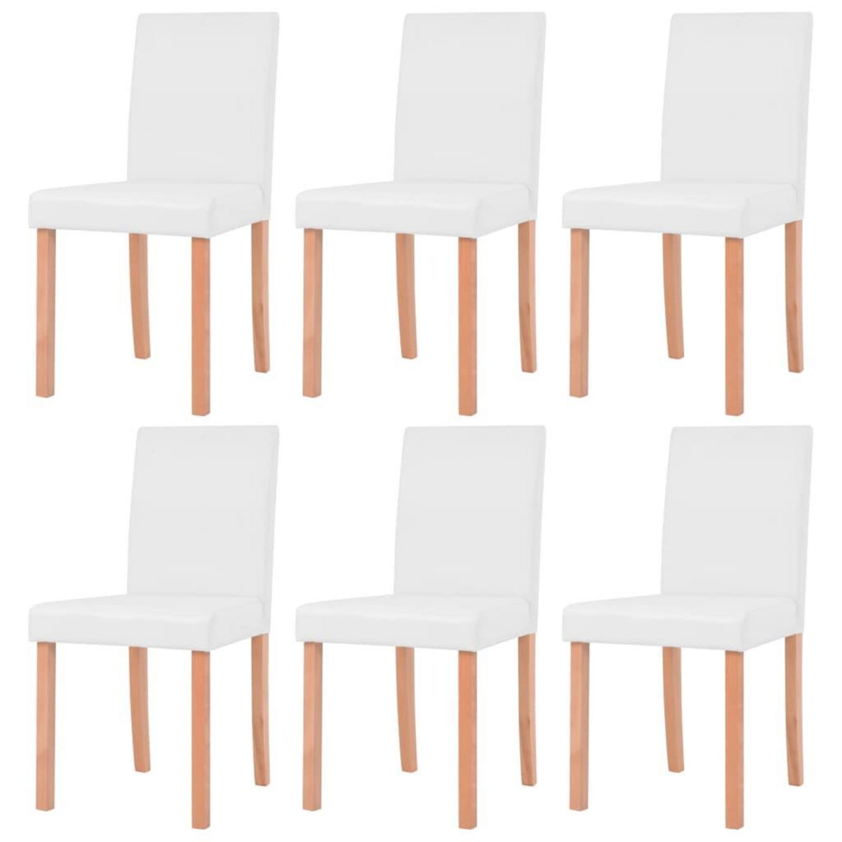 VIDAXL Table et chaises 7 pcs Cuir synthetique Chene Couleur creme